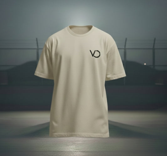 Voidverse signature oversized beige T-shirt